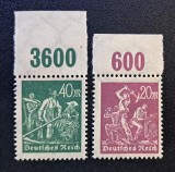 Germania (Deutsches Reich / Weimar 1927) "Deutsche Nothilfe" cu Margini de Coală "3600" &amp; "600" (40Pf &amp; 20Pf, MINT / Neștampilate) CLK1