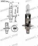 Bec Halogen H1 12V 55W Alb Cald Auto