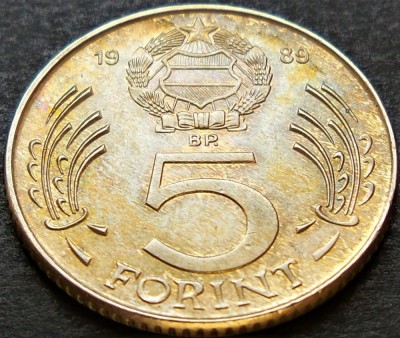 Moneda 5 FORINTI - RP UNGARIA, anul 1989 *cod 2196 A - KOSSUTH foto