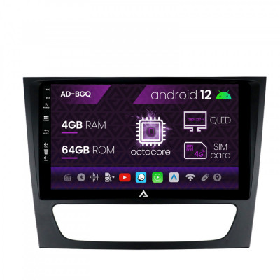 Navigatie Mercedes Benz W211 CLS, Android 12, Q-Octacore 4GB RAM + 64GB ROM, 9 Inch - AD-BGQ9004+AD-BGRKIT415 foto