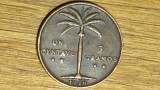Republica Dominicana - moneda bronz exotica greu de gasit - 1 centavo 1949 - palmier !, America de Nord