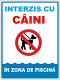 Placuta interzis cu caini in zona de piscina