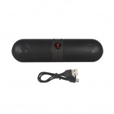 Boxa Audio Portabila Bluetooth, MP3/MP4, USB, AUX, Radio FM cu 2 Difuzoare, Culoare Negru foto