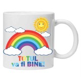 Cana alba personalizata &quot;totul va fi bine&quot;, INOVATIX&reg;️. 330ml, Oem