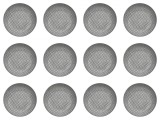 Set farfurii 12 piese pentru supa, Portelan, Albe, Model Gri, diametru 20 cm