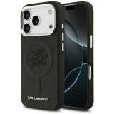 Husa MagSafe pentru Apple iPhone 17 Pro Max, Karl Lagerfeld, Initial &amp; Metal Logo , Neagra