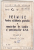 Bnk div CFR - Permise pentru calatorie gratuita - cls 2 - 1967, Romania de la 1950, Documente
