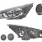 Far Ford Focus 3, 10.2014-, fata, Stanga, cu LED daytime running light; H1+H7+LED+PY21W; electric; negru; cu motor;
