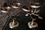 Set de 2 superbe sfeșnice din bronz masiv și sidef in stilul Rococo