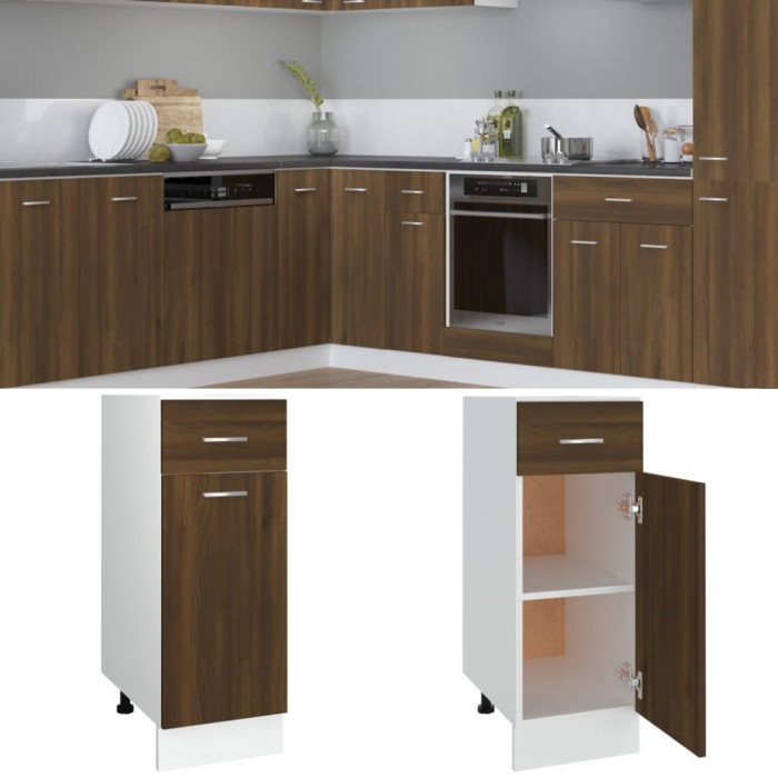 vidaXL Dulap inferior cu sertar &ldquo;Lyon&rdquo; stejar maro 30x46x81,5cm
