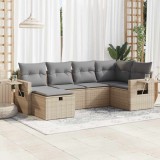 vidaXL Set canapele de grădină cu perne, 6 piese, bej, poliratan 3325485