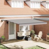 vidaXL Cortina Retractabilă Manual Gri deschis 400 &times;350 cm țesătură 3330804