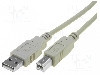 Cablu USB A mufa, USB B mufa, USB 2.0, lungime 3m, gri, ASSMANN - AK-300105-030-E