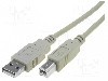 Cablu USB A mufa, USB B mufa, USB 2.0, lungime 1.8m, gri, ASSMANN - AK-300102-018-E