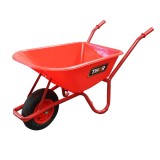 Roaba rosie 85L cu roata pneumatica 400/8, cadru metalic si cuva plastic 940x580x300mm Thor