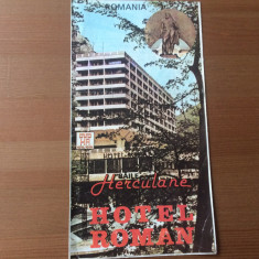 herculane hotel roman pliant reclama turism 1986 RSR in romana engleza germana