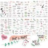 Stickere Nunta Decorative Dkpow, Multicolor, Set 8 Foi, Mesaje Engleza Franceza Germana, Dimensiuni Diverse