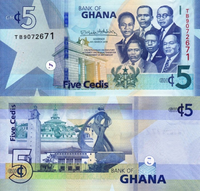 GHANA 5 cedis 2019 UNC!!!