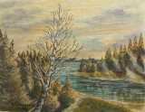 Tablou Peisaj suedez - C. Safwenberg, Peisaje, Ulei, Realism