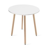 Cumpara ieftin Masa stil scandinav, Artool, Kami, rotunda, MDF si lemn, alb, 60x74 cm