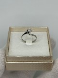 Inel Aur Alb 18K, Diamant 0.40ct VVS1, Solitaire Logodna, Model Valentino Twisted, Marime 54, Certificat