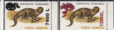 ROMANIA 2001 LP 1541 ANIMALE 1993 SUPRATIPAR SERIE MNH foto