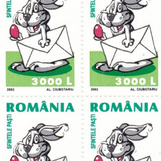 ROMANIA 2003 LP 1609 SFINTELE PASTI BLOC DE 4 TIMBRE MNH