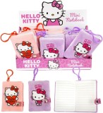 Mini-Carnet de Note Hello Kitty cu Copertă Plușată și Breloc