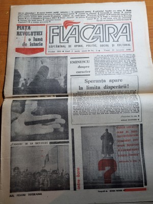 flacara 19 ianuarie 1990-art. mihai eminescu,interviu doina cornea,revolutia foto