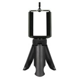 Set suport smartphone cu clips reglabil si mini trepied de birou, montura standard 1 4 inch, ABS metal, stabil, negru