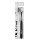 Set periuta de dinti clasica Ultrasoft 5680, Alb/Negru, 2 bucati, Dr. Mayer