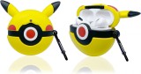 Husa de protectie pentru casti Airpods, model Pikachu, galben/negru, silicon