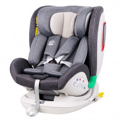 Scaun auto Platinum Deluxe i-Size Buf Boof cu isofix rotativ 360 grade Top Tether SIPS 40-150 cm 0-36 kg Grey