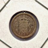 Indiile Olandeze de Est 1/10 Gulden 1919 moneda argint km # 311 Wilhelmina, Asia