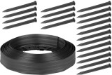 Bordura de gazon elastica Strend Pro Garden, neagra, 10 m x 6 cm