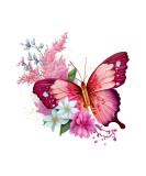 Sticker Decorativ Fluture Roz 69cm Autocolant PVC, Tema Jungla Safari. Decoratiune Perete, Usa, Spatiu Comercial