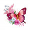 Sticker decorativ, Fluture, Roz, 69 cm, 1209STK-4