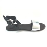Sandale de dama din piele Silver Black
