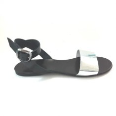 Sandale de dama din piele Silver Black