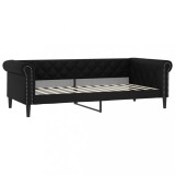 Cumpara ieftin Pat de zi, negru, 80x200 cm, piele ecologica