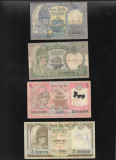 Set Nepal 1 + 2 + 5 + 10 rupii rupees, Asia