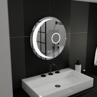 Oglinda LED Rotunda, 60cm, Orbis Touch, Sistem Dezaburire,Dimabila ModernLight Concept foto