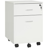 Vinsetto Dulap cu sertare, cu 2 Sertare și 5 Roti, Fiset Birou cu &Icirc;ncuietoare, Design Modern, Culoare Lemn | Aosom Romania