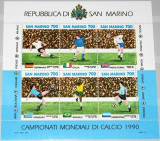 SAN MARINO - SPORT C.M. FOTBAL 1990 SERIE + COLITA NESTAMPILATE, Nestampilat