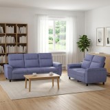 Cumpara ieftin Set de canapea 2 pcs Albastru Jeans Tesatura