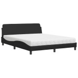 Cumpara ieftin Pat cu saltea, Dover, negru, 160x200 cm, piele ecologica