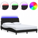 Cumpara ieftin Cadru de pat fara saltea, Hanko, negru, 140x190 cm, textil