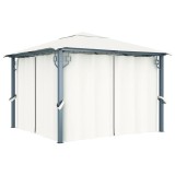 VidaXL Pavilion cu perdele, crem, 300 x 300 cm, aluminiu