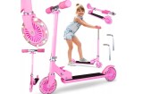 Trotineta pliabila cu roti luminoase, roz, MalPlay 111641