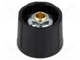 Buton rotativ ABS negru &Oslash;20x15,5mm, &Oslash;ax: 4mm - OKW